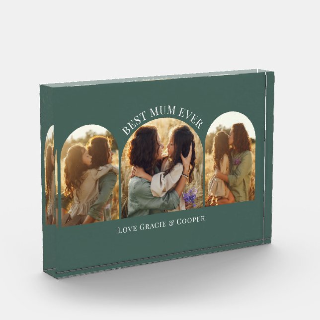 Green elegant arch multi photo best mum (Left)