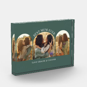 Green elegant arch multi photo best mum block