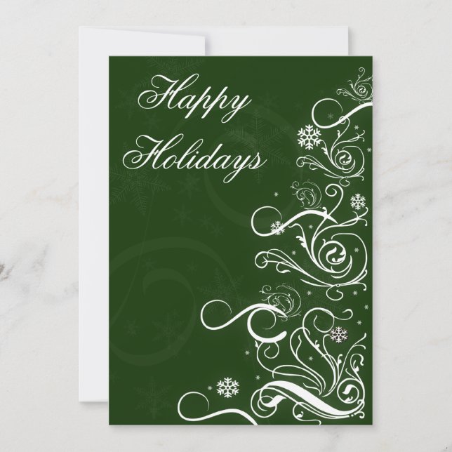 green elegant Business Holiday Greetings (Front)