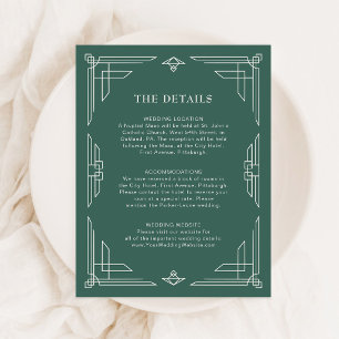 Green Elegant Classic Holiday Wedding Details Enclosure Card