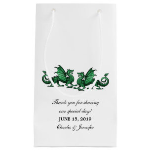 Green Elegant Dragons Wedding Gift Bag
