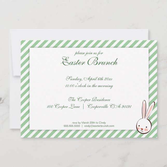 Green Elegant Easter Brunch Invitation (Front)