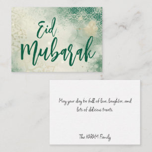 Green elegant Eid Mubarak Note Card