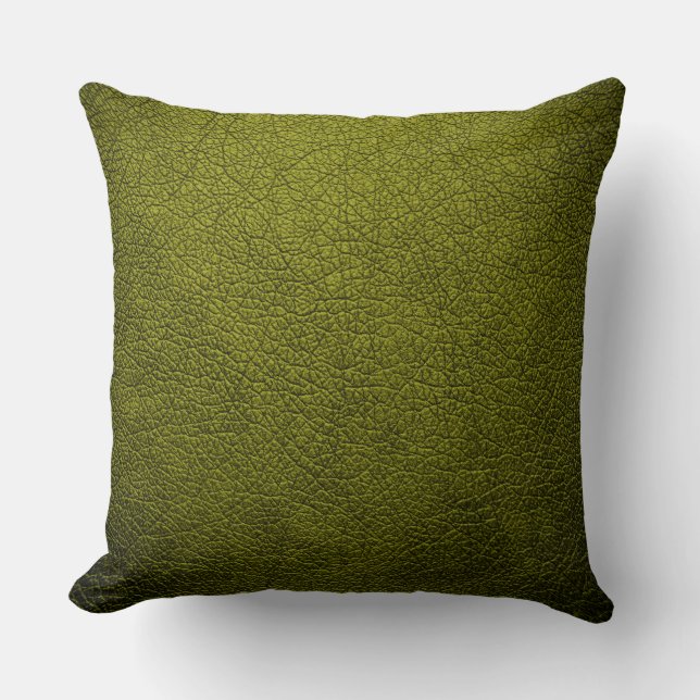 Green Elegant Leather Look Cushion (Front)
