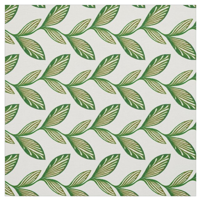 Green elegant natural seamless leafy pattern plant fabric (Swatch)
