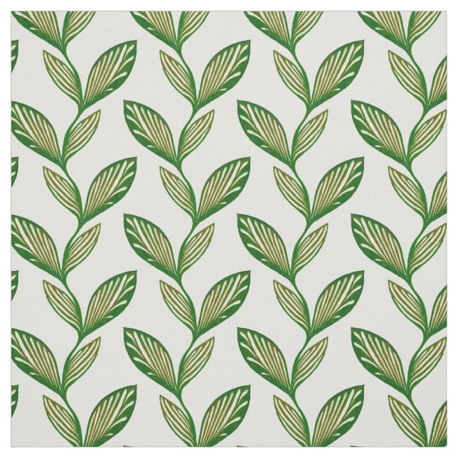 Green elegant natural seamless leafy pattern plant fabric (Swatch)