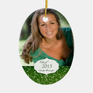 Green elegant pattern graduation photo ornament