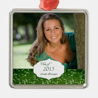 Green elegant pattern graduation photo ornament