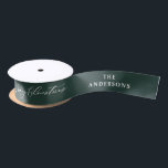 green elegant script Christmas personalized rustic Satin Ribbon<br><div class="desc">green elegant script Christmas personalized rustic traditional gift wrap ribbon. Color can be customized,  make you gifts look extra special this year.</div>