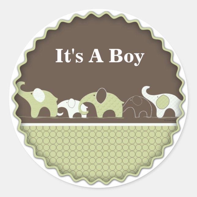 Green Elephant Baby Stickers (Front)