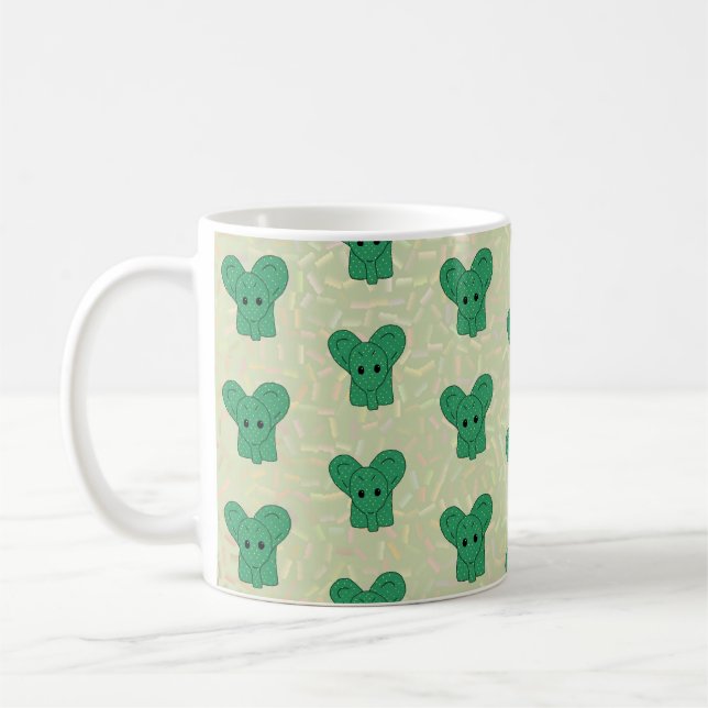green elephant  coffee mug (Left)