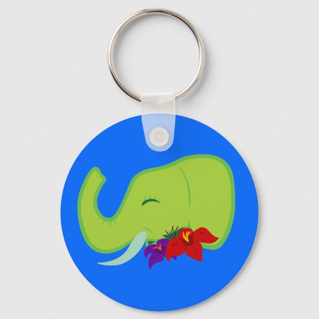 Green Elephant Key Ring (Front)