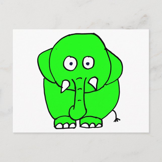 Green elephant postcard (Front)