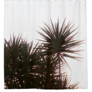 GREEN ELONGATED-LEAF TREE SHOWER CURTAIN