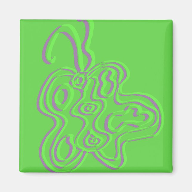 Green Embossed "Red" Butterfly Magnet (Front)