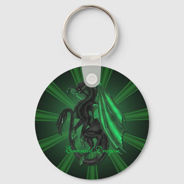 Green Emerald Dragon Key Chain (Front)