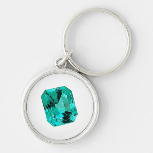 Green Emerald Gemstone Key Ring