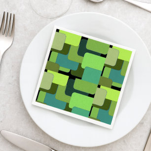 Green Emerald Lime Jade Modern Abstract Napkin