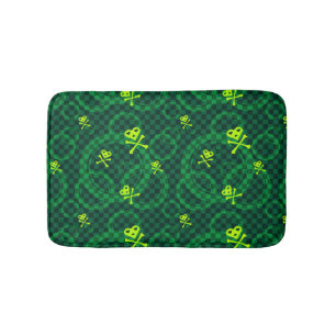 Green Emo Pattern With Circles Bath Mat