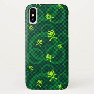 Green Emo Pattern With Circles iPhone X Case