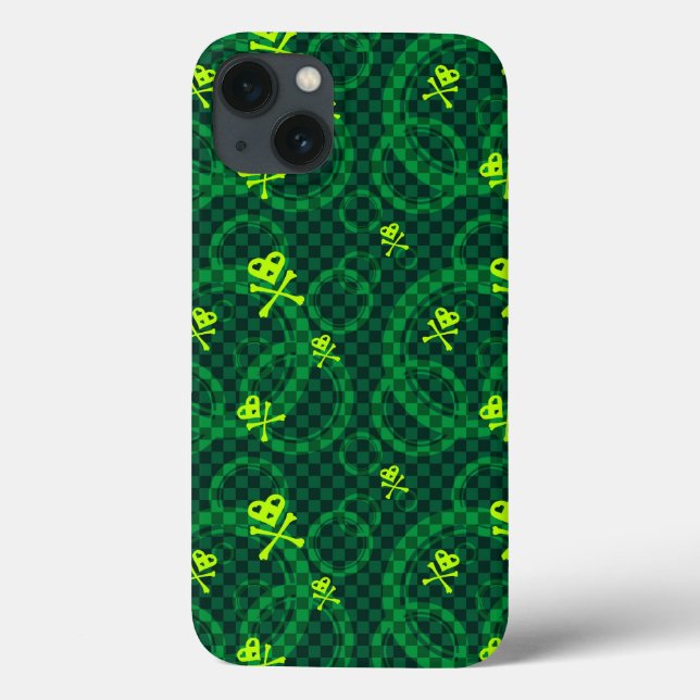 Green Emo Pattern With Circles Case-Mate iPhone Case (Back)