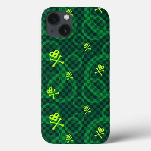Green Emo Pattern With Circles Case-Mate iPhone Case (Back)
