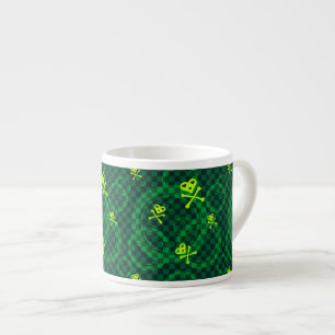 Green Emo Pattern With Circles Espresso Cup