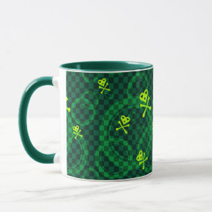 Green Emo Pattern With Circles Mug