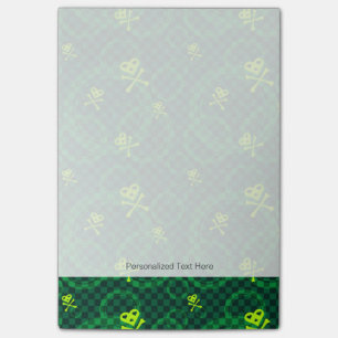 Green Emo Pattern With Circles Post-it Notes