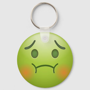 Green emoji key ring