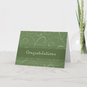 Green Employee Anniversary Congratulations Card