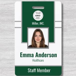 Green Employee Photo ID Company Security ID Badge