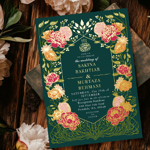 Green Enchanted Garden Floral Muslim Wedding