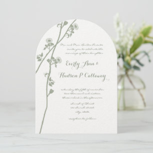 Green Enchantment Wildflower Bloom Wedding Invitation