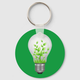 Green Energy Efficient Light Bub Key Ring