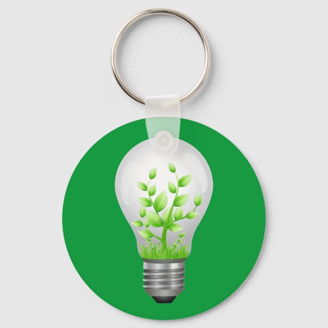 Green Energy Efficient Light Bub Key Ring (Front)