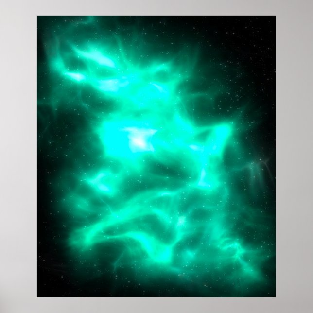 Green Energy Galaxy Art Poster (Front)