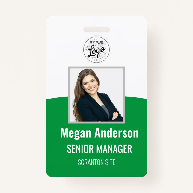 Green Energy Personalised Employee Photo ID Badge (Front)