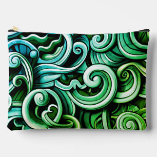 Green Energy Swirls  Accessory Pouch