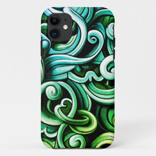 Green Energy Swirls iPhone 11 Case