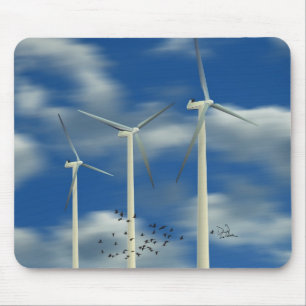 Green Energy Wind Turbine Mouse Pad