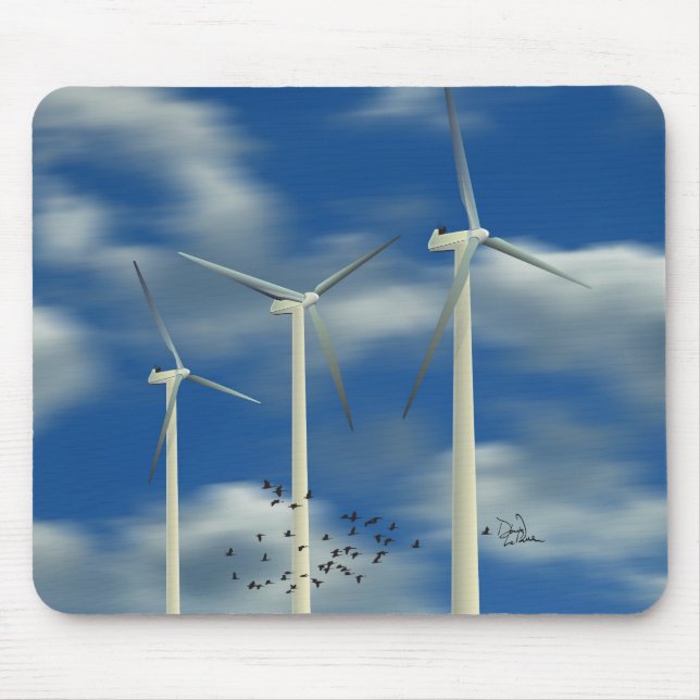 Green Energy Wind Turbine Mouse Pad (Front)
