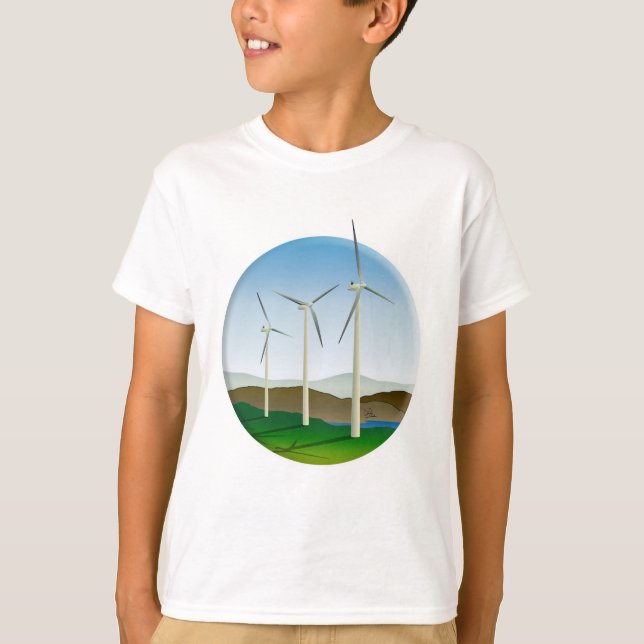 Green Energy Wind Turbine T-Shirt (Front)