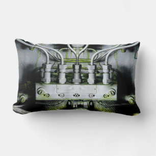 Green Engine by Alexandra Cook Lumbar Cushion
