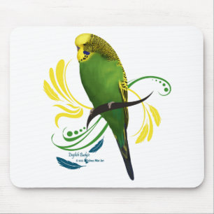 Green English Budgie Mouse Pad