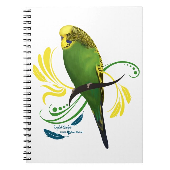 Green English Budgie Notebook (Front)