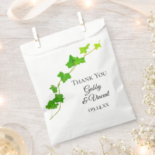 Green English Ivy Vine Foliage Wedding Favour Bag