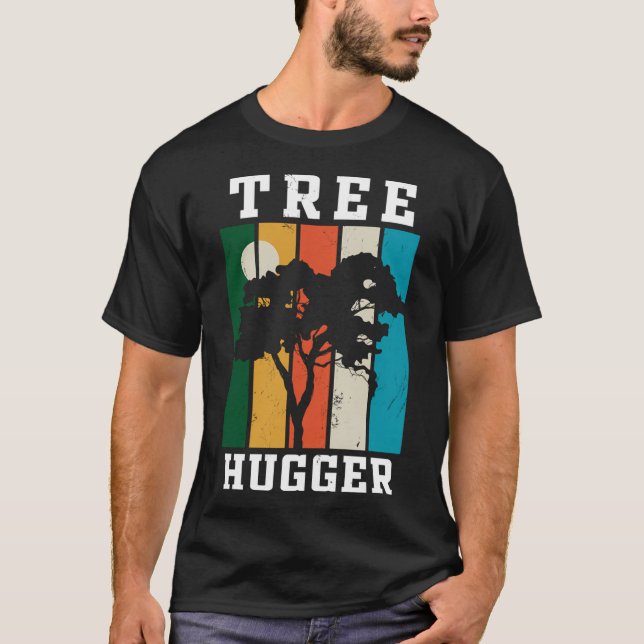 Green Environmentalist Design - Tree Hugger Graphi T-Shirt (Front)