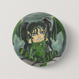 green envy 6 cm round badge