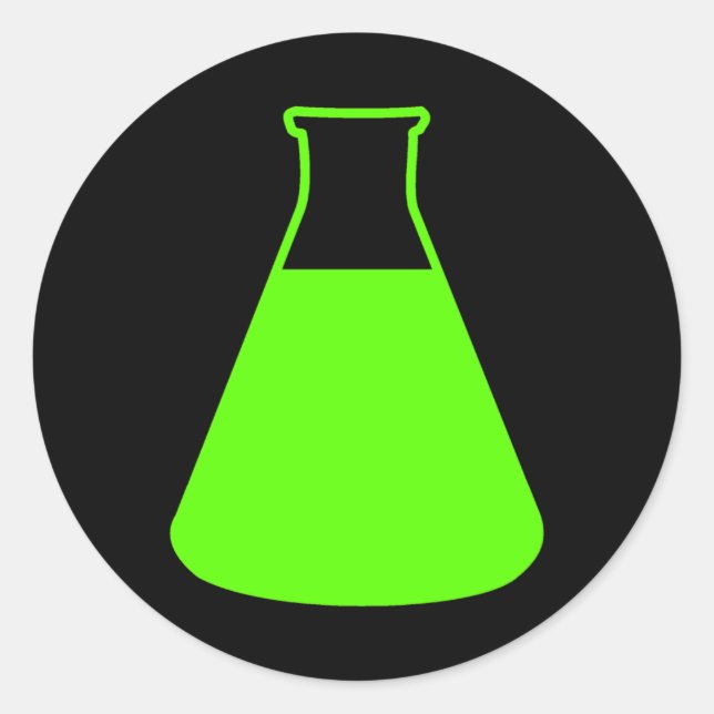 Green Erlenmeyer Flask Sticker (Front)